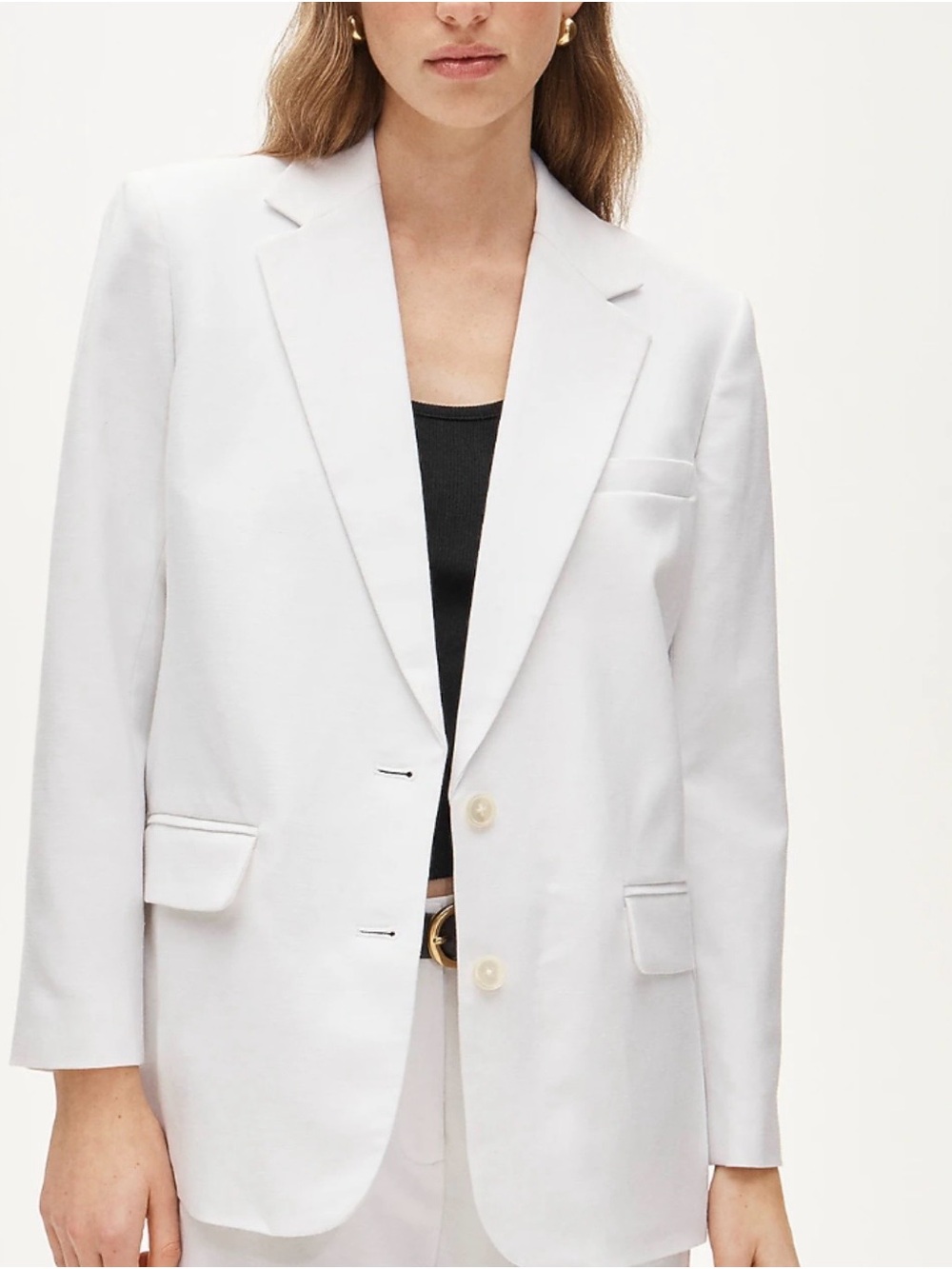 J. Crew Gemine Gramercy Linen Blend White Single-Breasted Two-Button Blazer